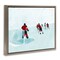 Stupell Industries Hockey Players on Ice Framed Floater Canvas Wall Art Design by Daphne Polselli